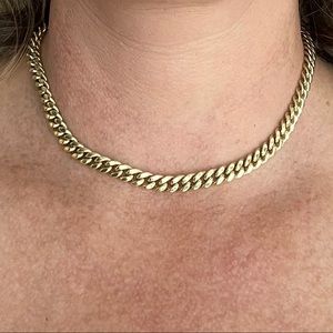 14k gold curb chain necklace 15inches